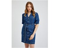 Tmavě modré dámské džínové šaty Modrá, 38