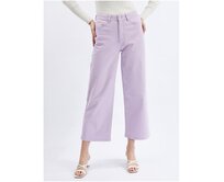 Světle fialové dámské zkrácené flared fit džíny Fialová, 38