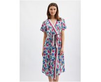 Růžovo-modré dámské květované šaty Růžová, 34