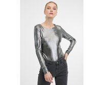 Stříbrné dámské tričko s dlouhým rukávem Stříbrná, XS