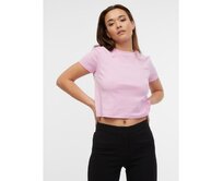 Růžové dámské krátké tričko Růžová, L