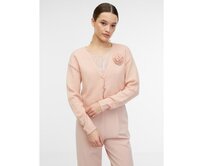 Meruňkový dámský kardigan s příměsí vlny Meruňková, M