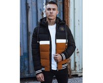 Pánská zimní bunda prošívaná s kapucí černá Vícebarevný, XXL