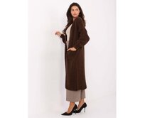 Čokoládově hnědý dlouhý kardigan s vlnou Hnědá, Univerzální