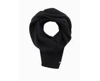 Pánská jednobarevná žebrovaná pletená šála - černá Černá, Univerzální