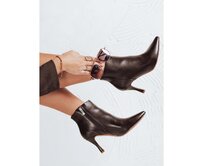 Dámské boty na podpatku hnědé Hnědá, 38