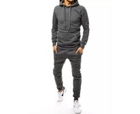 Pánská tepláková souprava s kapucí tmavě šedá Břidlicová, XL