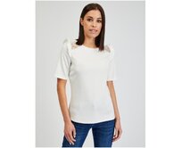 Bílé dámské tričko s průstřihem na zádech Bílá, L