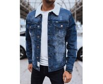 Pánská lehká bunda džínová modrá Modrá, L