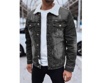 Pánská vyteplená džínová bunda šedá Břidlicová, XXL