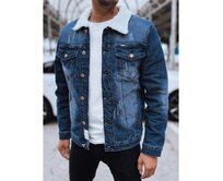 Pánská lehká džínová bunda tmavě modrá Modrá, S