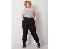 Dámské tepláky s vysokým pasem plus size AINHOA černé Černá, 2XL