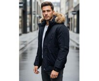 Pánská zimní bunda s kapucí tmavě modrá Námořnická modrá, M/48