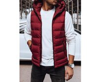 Pánská prošívaná vesta s kapucí červená TX4742 Červená, XXL