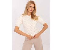 Světle béžový dámský svetr s kamínky Béžová, S/M