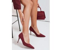 Dámské lodičky na podpatku vínové Kaštanová, 37