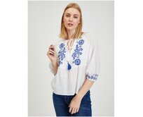 Bílá květovaná halenka Bílá, 34