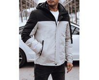 Pánská přechodová bunda s kapucí šedá Světle šedá, L