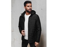 Pánská prošívaná bunda s kapucí, černá Námořnická modrá, XL/52