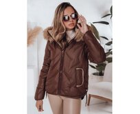 Dámská zimní bunda COLDLIKE prošívaná s kapucí hnědá Hnědá, L