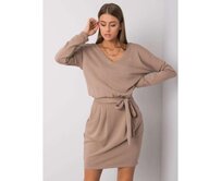 Dámské šaty Kloe RUE PARIS tmavě béžové Vícebarevný, S