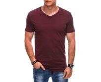 Pánské tričko s výstřihem do V EM-TSBS-0101 bordó Červená, XXL