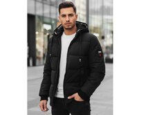 Pánská zimní bunda s kapucí, černá Černá, XXL