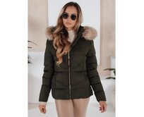 Dámská zimní bunda prošívaná zelená Zelená, XL