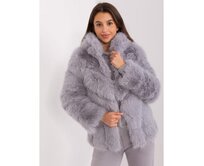 Dámská bunda s kožešinou a kapucí ETE šedá Šedá, 2XL/3XL