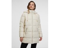 Krémový dámský prošívaný koženkový kabát Béžová, 40