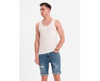 Pánské bavlněné základní tričko s ramínky - bílé V1 OM-TSBT-0239 Bílá, XL