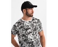 Pánské bavlněné tričko s výstřihem do V a efektem praní - tmavě modré V7 OM-TSWT-0242 Bílá, XXL