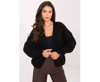 Černý kardigan s volánky na rukávech RUE PARIS Černá, Univerzální