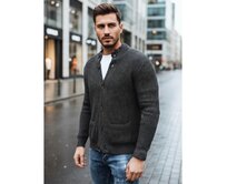 Pánský svetr, kardigan, tmavě šedý Břidlicová, L