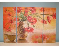3-dílný obraz "RED FLOWERS" 100x70x2cm
