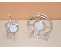 Stolní hodiny "aluminium circle" 13x12cm