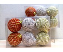 Sada 6ks ozdob "COLOURED BALL" 19x3x7cm