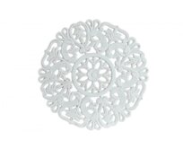Dřevěná dekorace na zeď "WHITE" 40x1.5cm