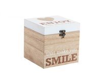 Dřevěná krabice "NATURAL SMILE" 14x14x14