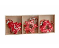 Sada 6ks ozdob "HEART&TREE" 6cm-wood/3dr