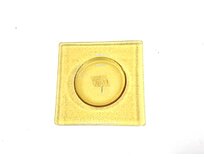 Sklo čtverec "ROUND" žlutý 11,5x11,5x1cm
