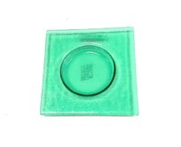 Sklo čtverec "ROUND" zelený 11,5x11,5x1