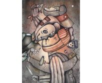 Originální akvarelová malba "Vězeň a smrt". Technika: akvarel, akvarelový papír. Velikost: 29 x 41 cm. Pozn: nerámováno, signováno.