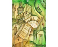 Originální akvarelová malba "Klid židovského města". Technika: akvarel, akvarelový papír. Velikost: 29 x 41 cm. Pozn: nerámováno, signováno.
