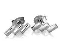 Klenoty Amber Stříbrné geometrické náušnice stříbrná, čirá