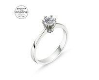 Klenoty Amber Stříbrný zásnubní prsten Swarovski - velký čirý zirkon Velikost: 51 51