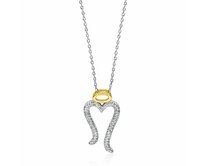 Klenoty Amber Luxusní stříbrný náhrdelník přívěsek andělské křídlo One size, stříbro Ag 925/1000