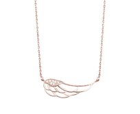 Klenoty Amber Stříbrný náhrdelník s křídlem - růžové zlacení One size, Stříbro