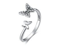 Stříbrný prsten hrající motýlci vel. 51 stříbro Ag 925/1000