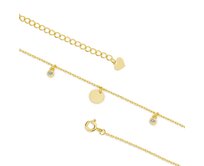Stříbrný náramek na nohu Lena gold zlatá, pozlacené stříbro Ag 925/1000